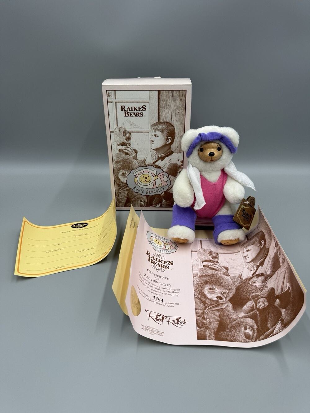 Vintage Applause Robert Raikes Angie Aerobics Fitness Bear Small 7 Inch